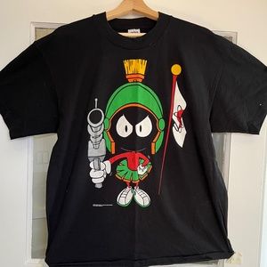 RARE 1990 Marvin The Martian Vintage T-Shirt Large Black Warner Company Store